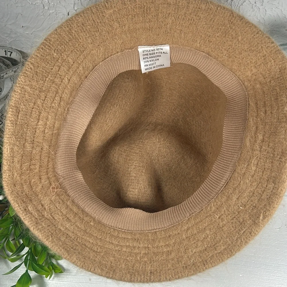 Angora/Nylon Bucket Fuzzy Cozy Hat Cozy Tan Fuzzy Angora Blend Wide Rim Hat - Picture 6 of 10